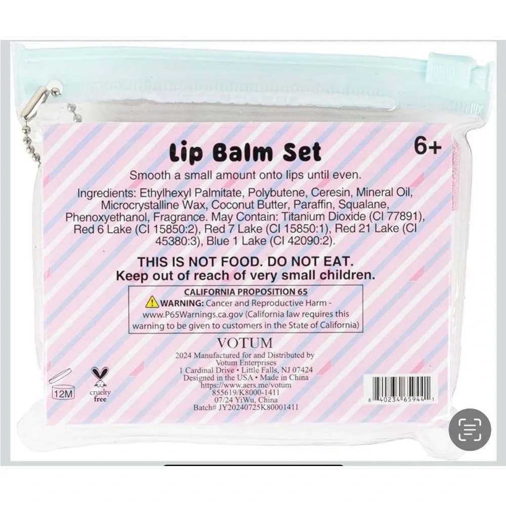 Christmas Set of 6 Lip Balm for Winter Christmas Kids Holiday New in package .